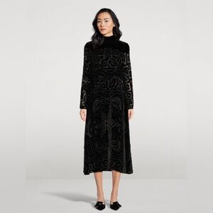 Ulla Johnson Helena Velvet Burnout Midi-Dress Size 6 NWT
